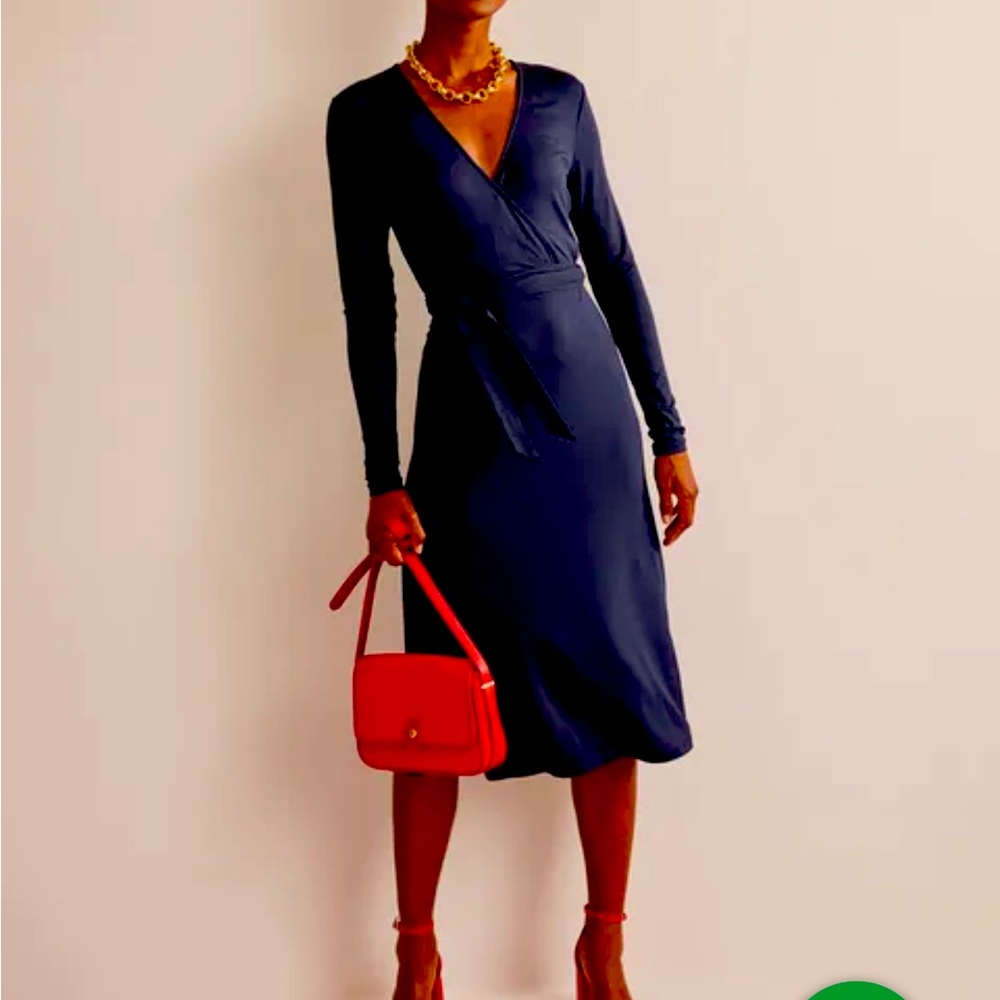 Navy Jersey Wrap Dress